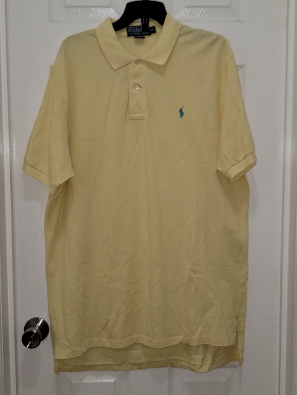 Ralph Lauren Pale Yellow Short-Sleeve Polo with Teal Pony